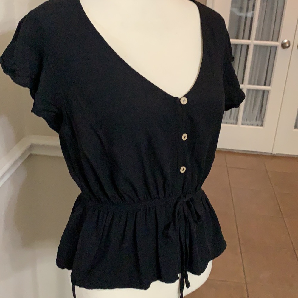 One Clothing black peplum top Size M